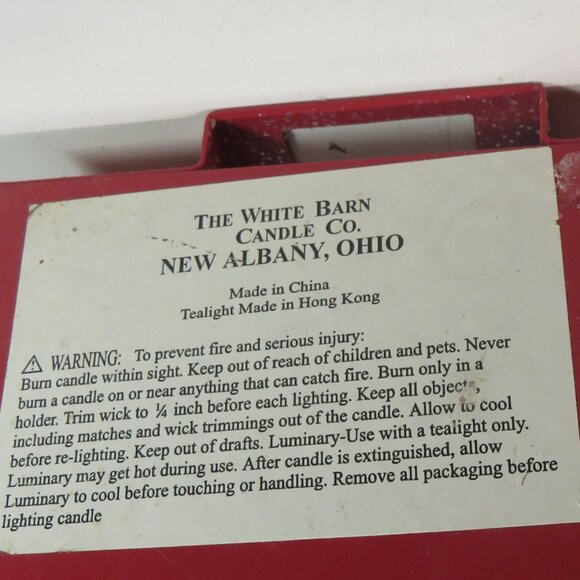 Thick Red Metal House Glittered Luminary Candle Holder White Barn Candle Co - Picture 13 of 13